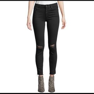 Mother The Looker Fray Ankle Jeans Lightning Bolt